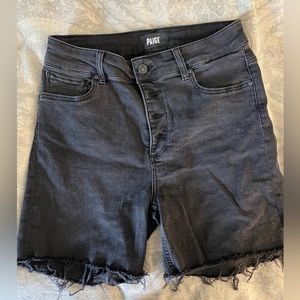Paige washed black cut off denim shorts size 28
